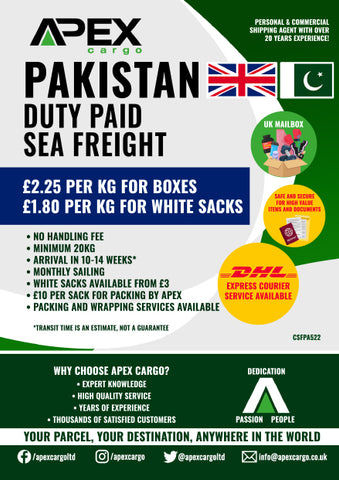Pakistan Sea Freight Duty Paid