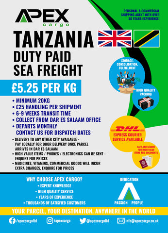 Tanzania Sea Freight Duty Paid