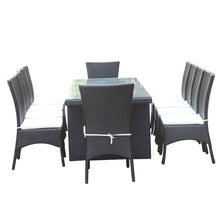 Finemod Imports Modern Rattano Outdoor Dining Set FMI10079-black-Minimal & Modern
