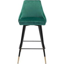 Luxe Green Velvet Counter Stool With Gold Tipped Steel Legs – Minimal ...