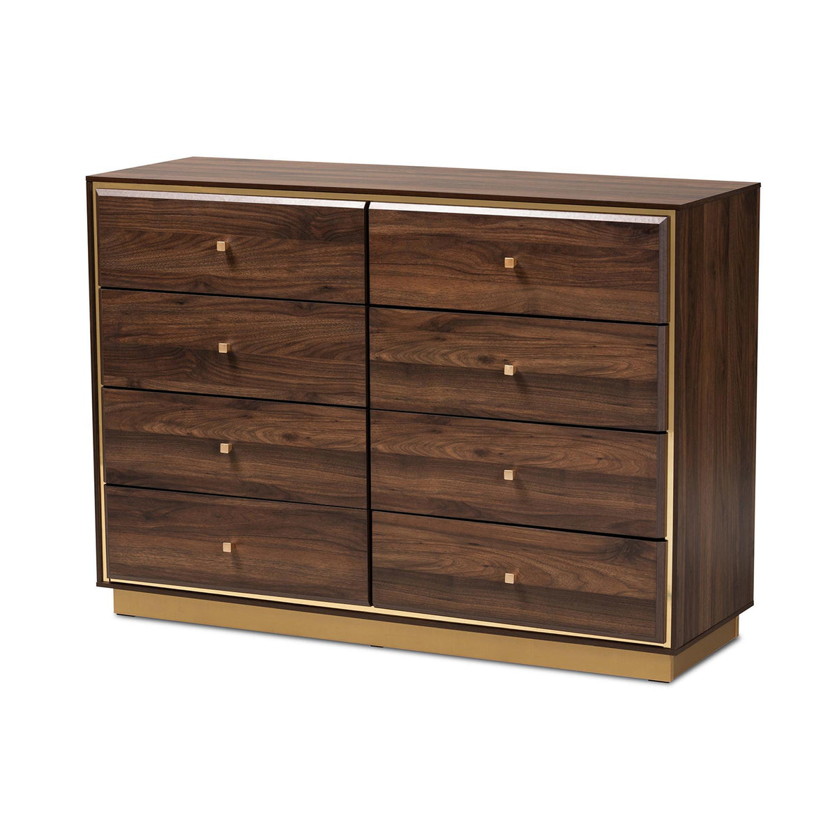 Baxton Studio Barrett Mid Century Modern Walnut Brown Finished Wood An