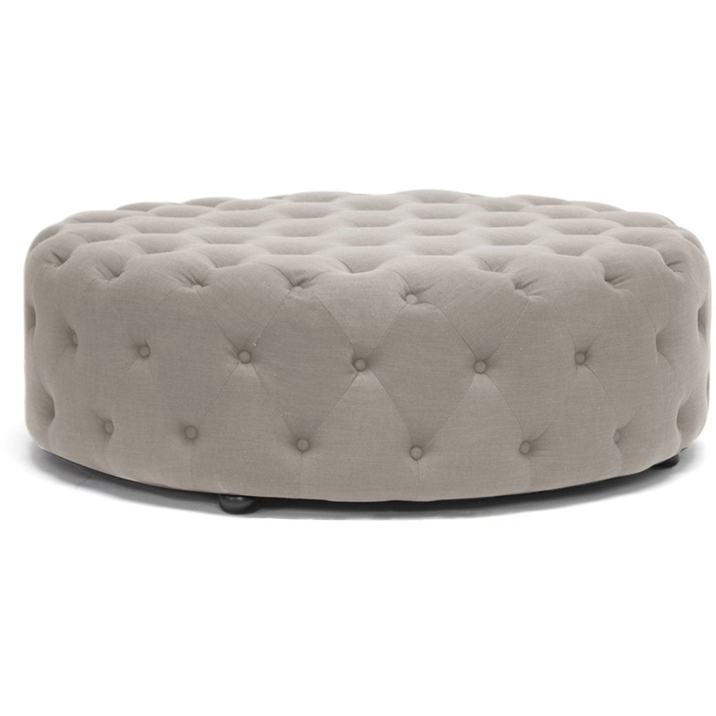 Baxton Studio Cardiff Beige Linen Modern Tufted Ottoman Baxton Studio-ottomans-Minimal And Modern - 1