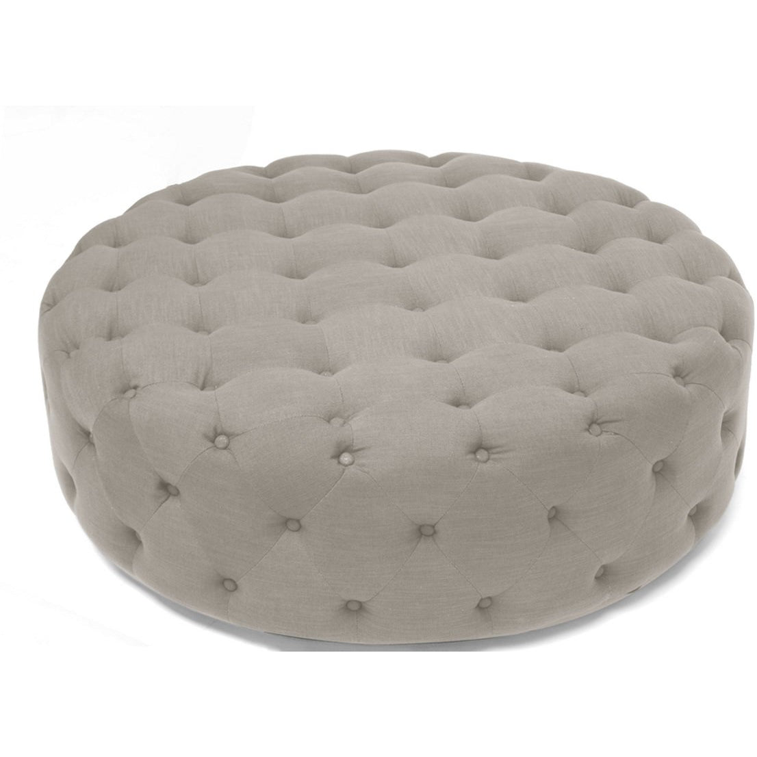 Baxton Studio Cardiff Beige Linen Modern Tufted Ottoman Baxton Studio-ottomans-Minimal And Modern - 2