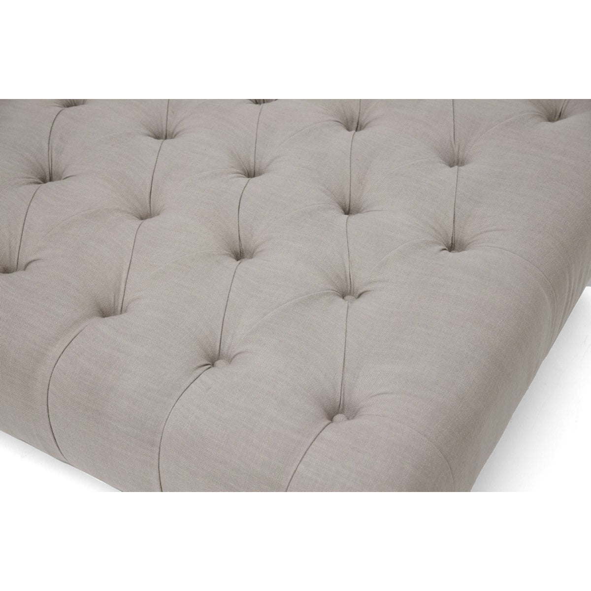 Baxton Studio Keswick Beige Linen Modern Tufted Ottoman Baxton Studio-ottomans-Minimal And Modern - 3