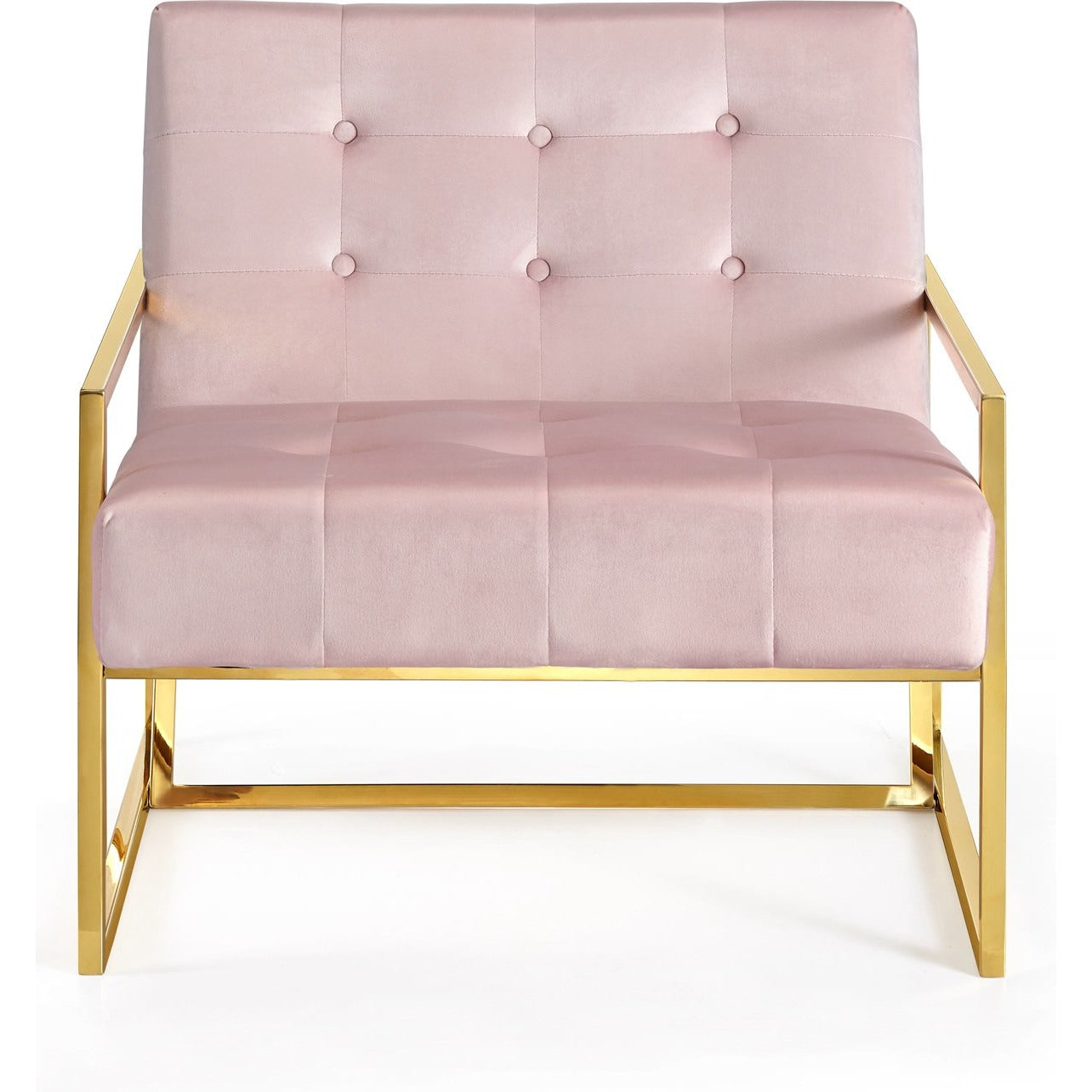 Meridian Furniture Pierre Pink Velvet Accent Chair-Minimal & Modern