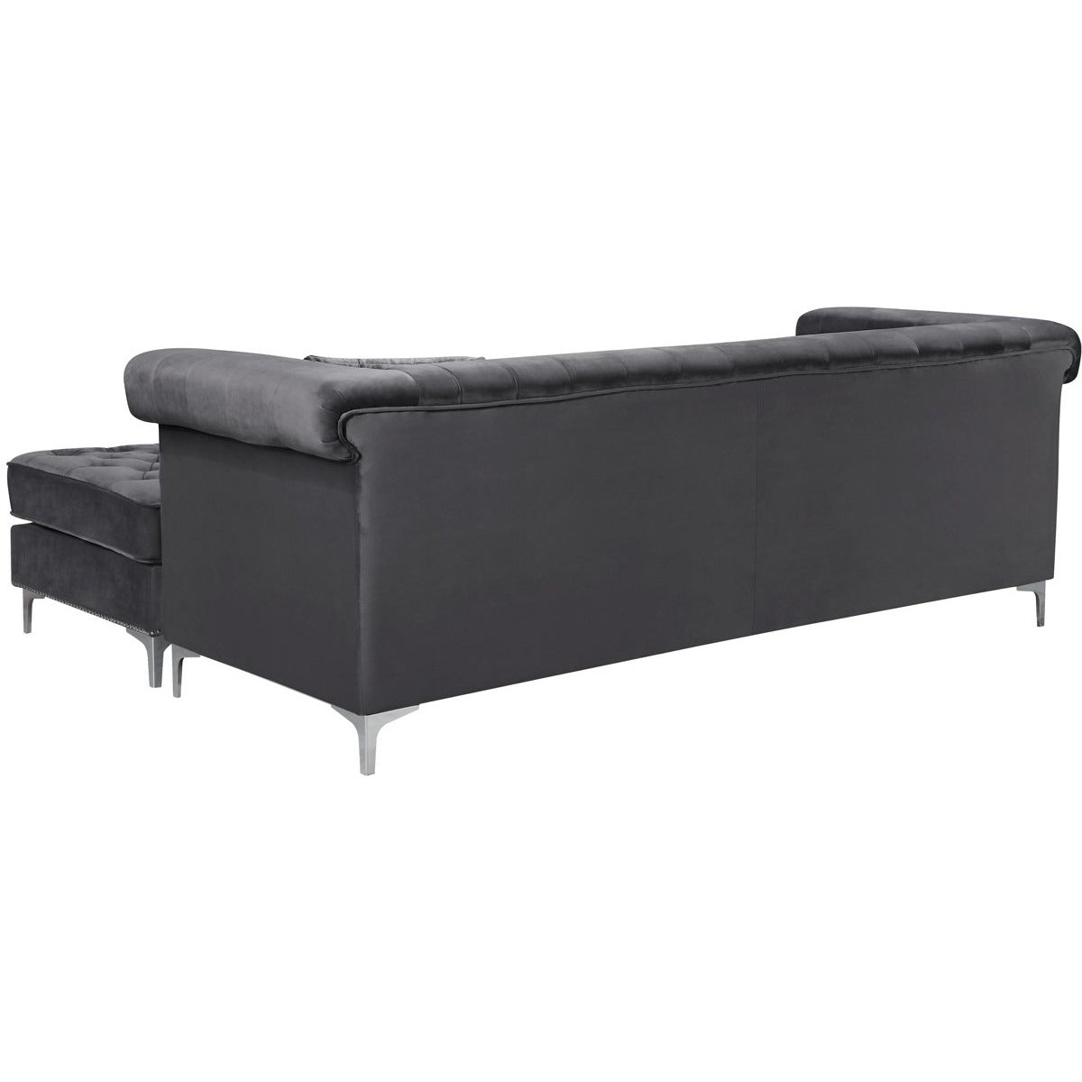 Meridian Furniture Damian Grey Velvet 2pc. Reversible Sectional-Minimal & Modern