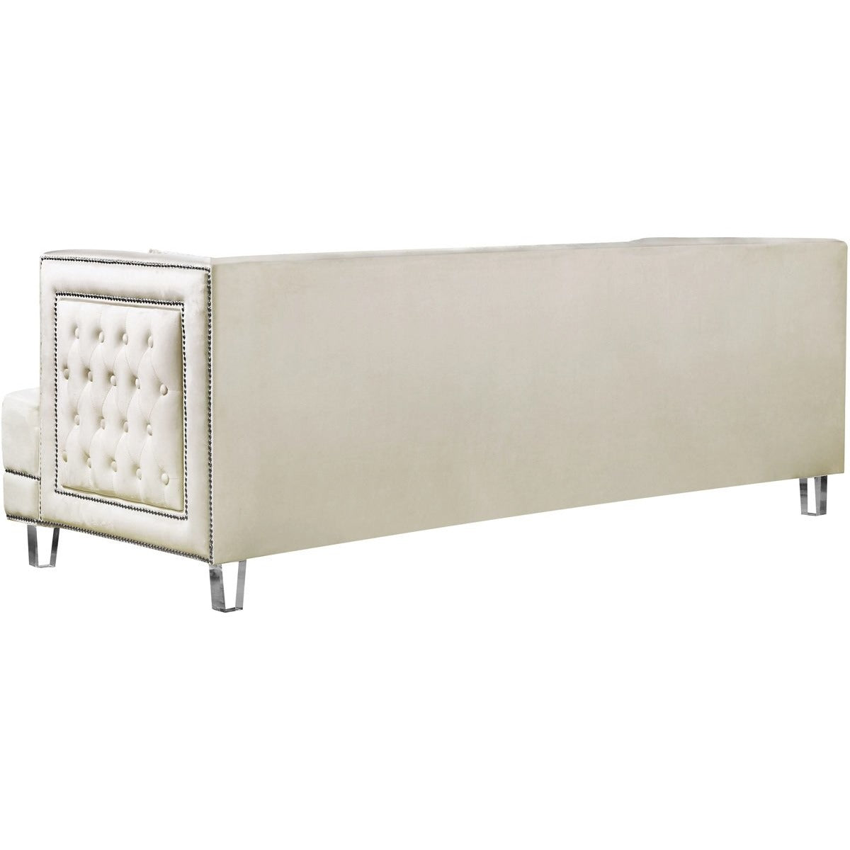 Meridian Furniture Lucas Cream Velvet Sofa-Minimal & Modern