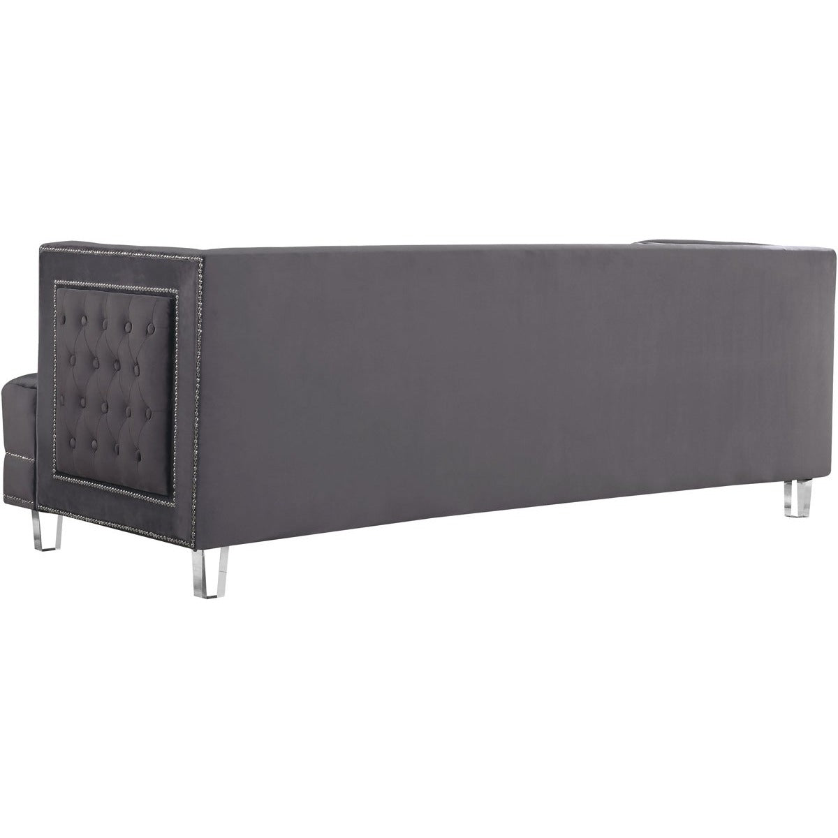 Meridian Furniture Lucas Grey Velvet Sofa-Minimal & Modern