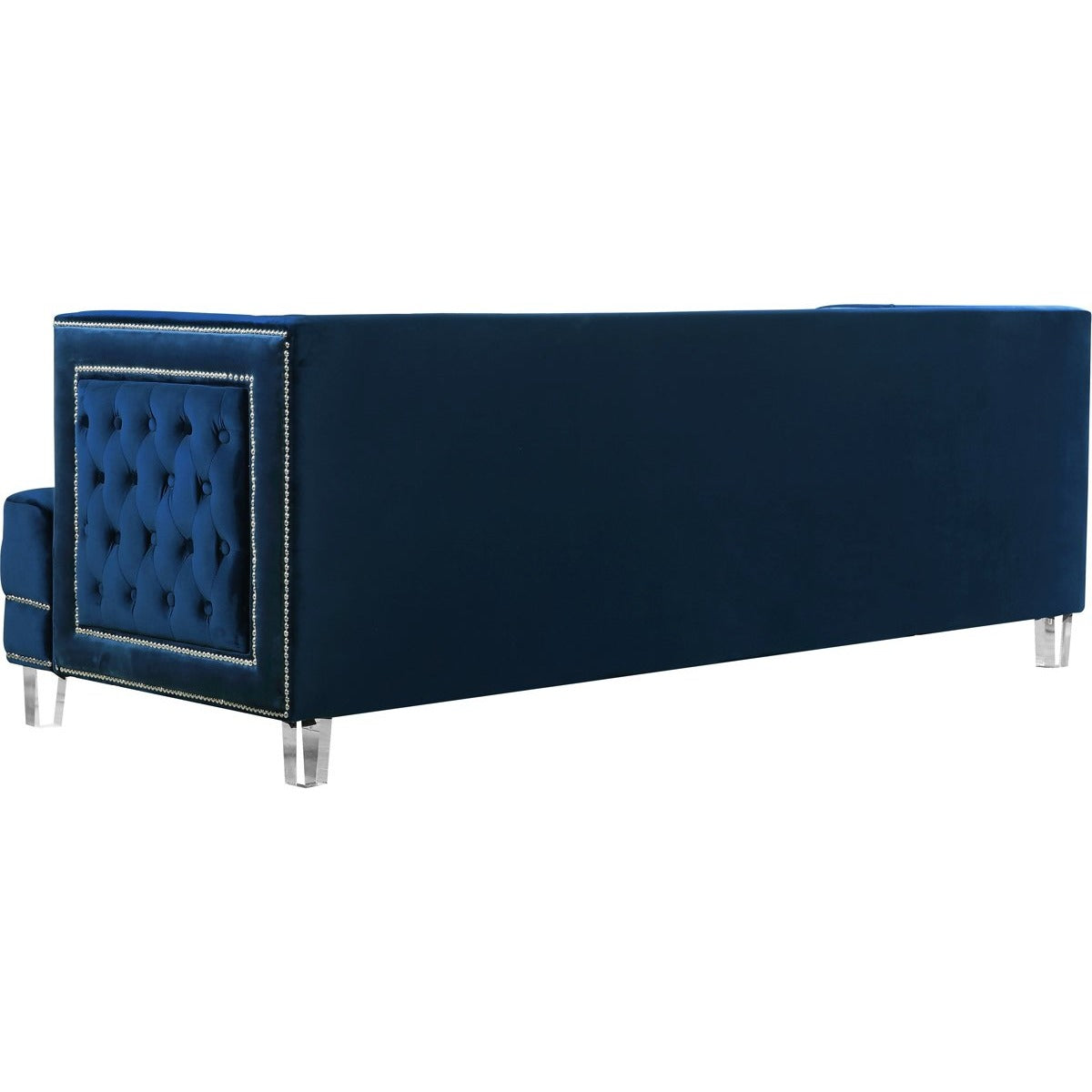 Meridian Furniture Lucas Navy Velvet Sofa-Minimal & Modern