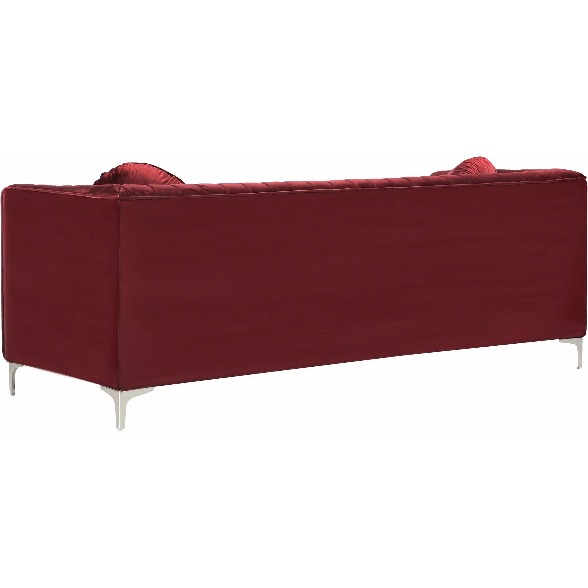 Meridian Furniture Isabelle Burgundy Velvet Loveseat-Minimal & Modern