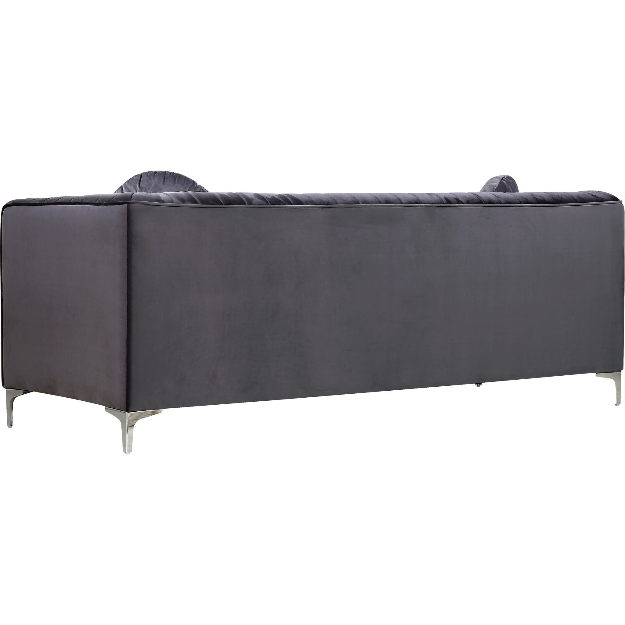 Meridian Furniture Isabelle Grey Velvet Sofa-Minimal & Modern