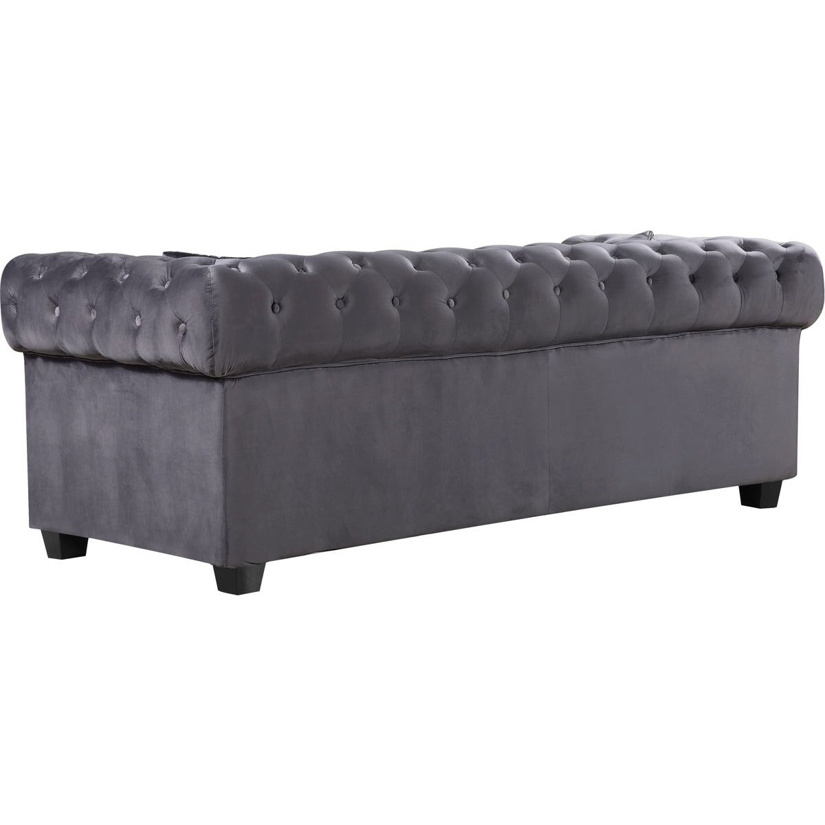 Meridian Furniture Bowery Grey Velvet Loveseat-Minimal & Modern