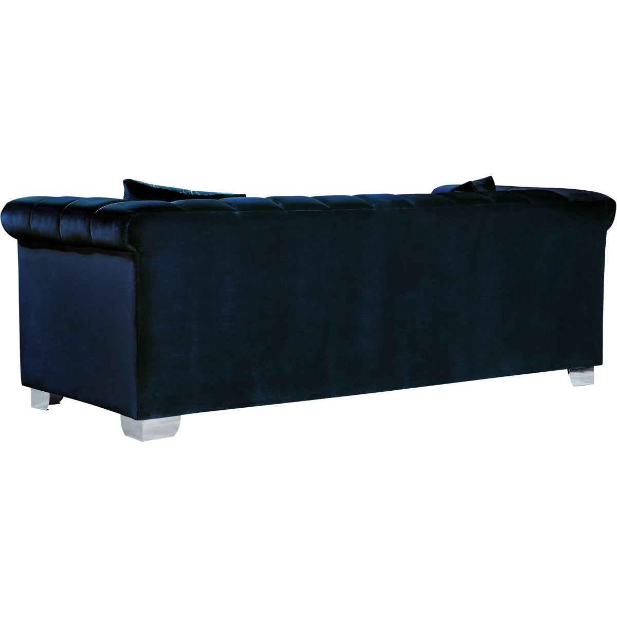 Meridian Furniture Kayla Navy Velvet Loveseat-Minimal & Modern