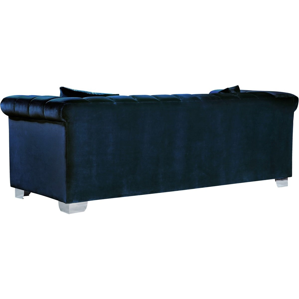 Meridian Furniture Kayla Navy Velvet Sofa-Minimal & Modern