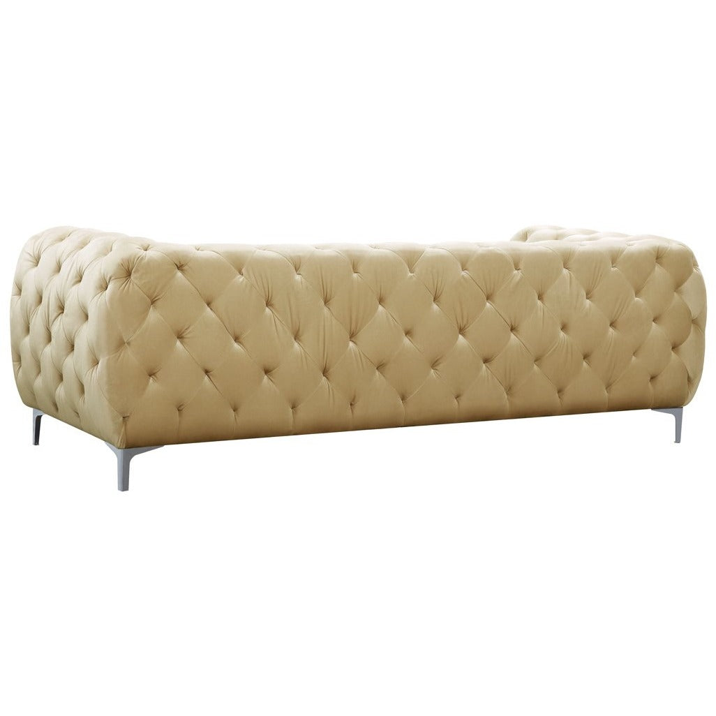 Meridian Furniture Mercer Beige Velvet Loveseat-Minimal & Modern