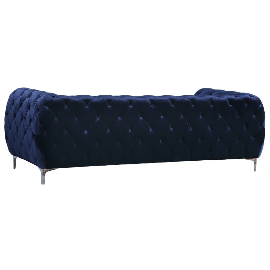 Meridian Furniture Mercer Navy Velvet Loveseat-Minimal & Modern