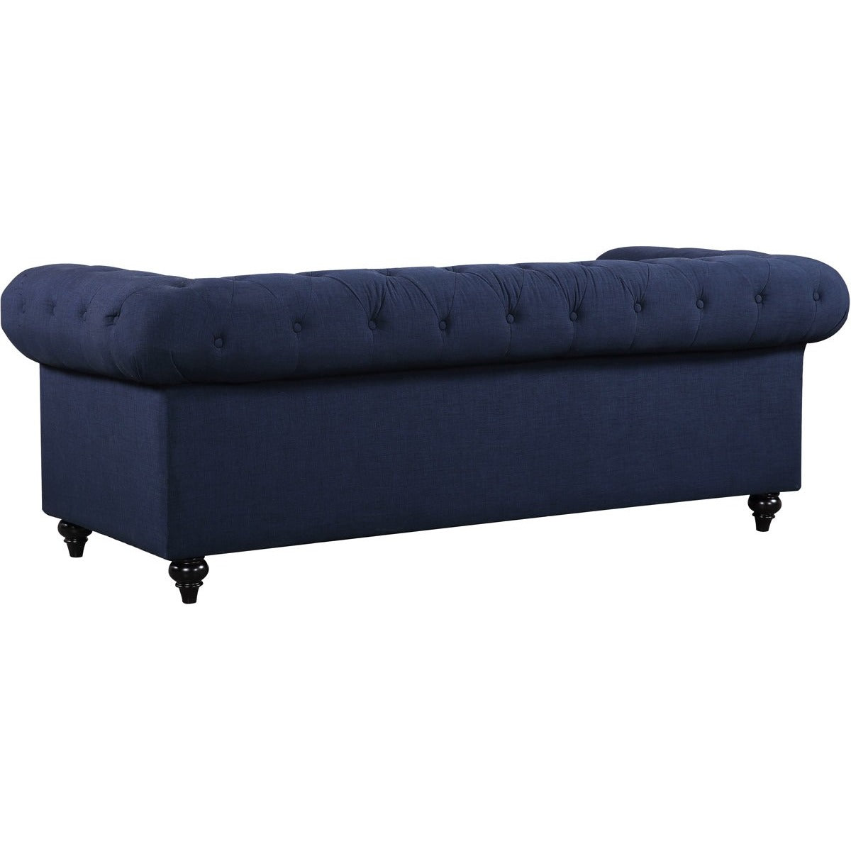 Meridian Furniture Chesterfield Navy Linen Loveseat-Minimal & Modern