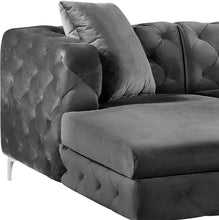 Meridian Furniture Gail Grey Velvet 3pc. Sectional