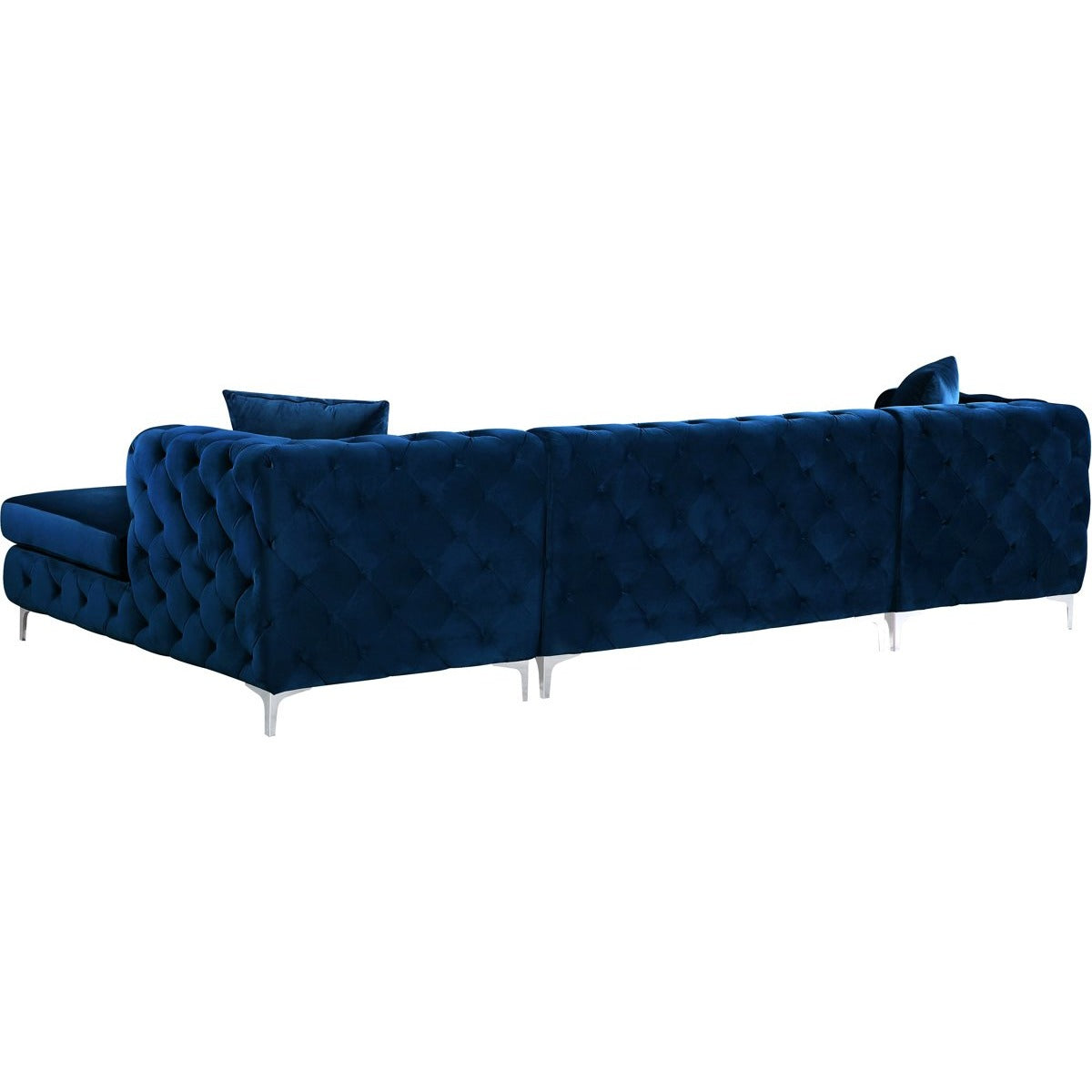 Meridian Furniture Gail Navy Velvet 3pc. Sectional-Minimal & Modern