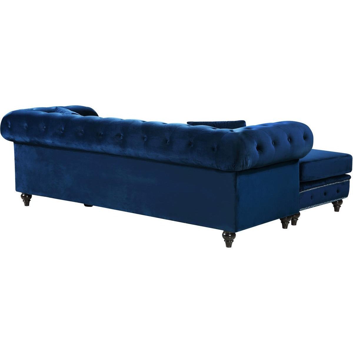 Meridian Furniture Sabrina Navy Velvet 2pc. Reversible Sectional-Minimal & Modern