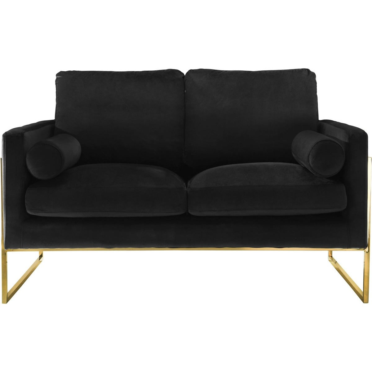 Meridian Furniture Mila Black Velvet Loveseat-Minimal & Modern