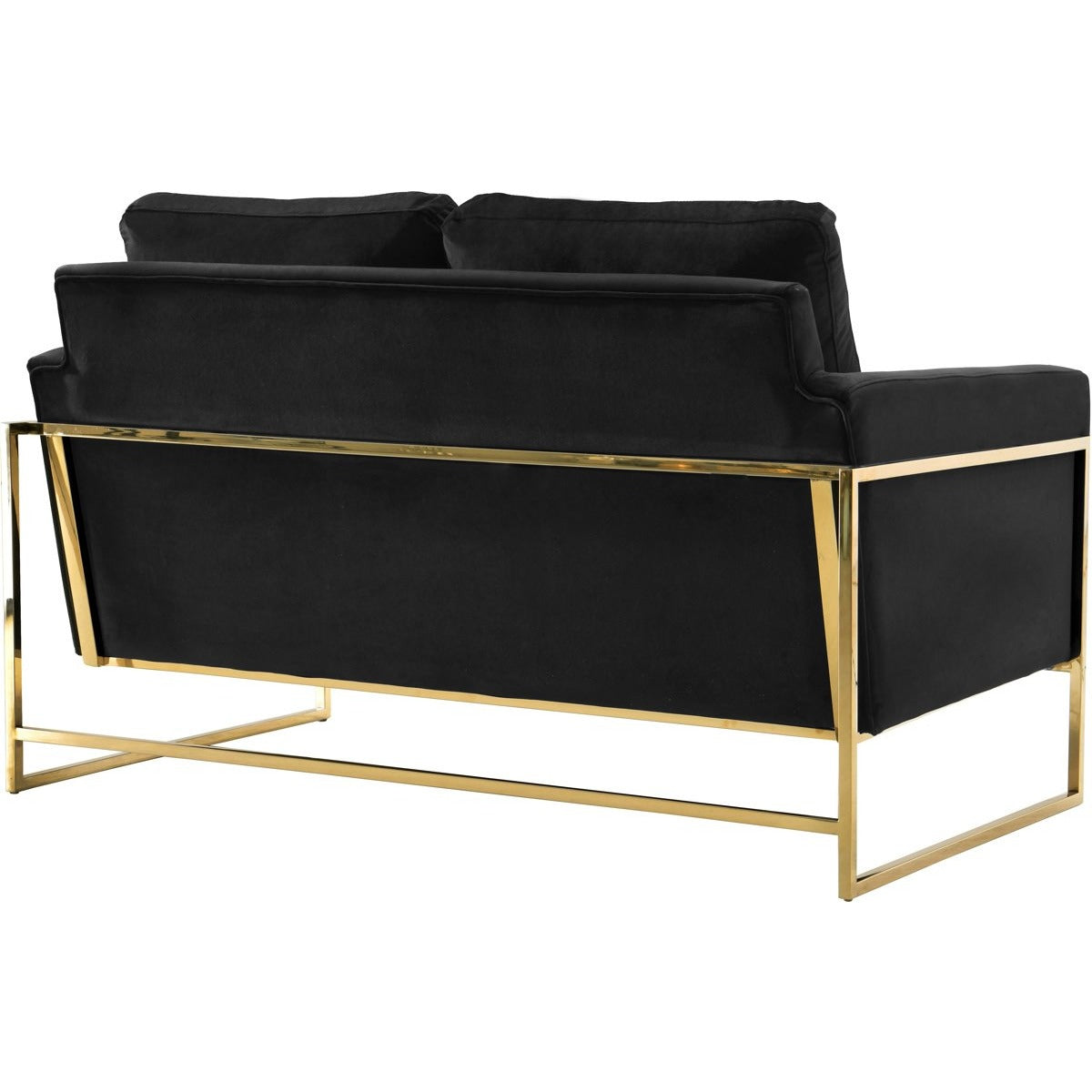 Meridian Furniture Mila Black Velvet Loveseat-Minimal & Modern