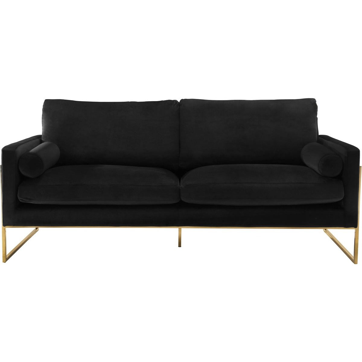 Meridian Furniture Mila Black Velvet Sofa-Minimal & Modern