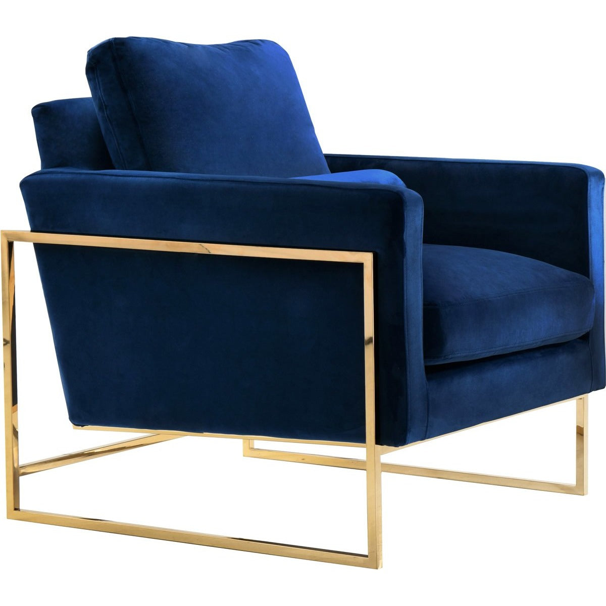 Meridian Furniture Mila Navy Velvet Chair-Minimal & Modern