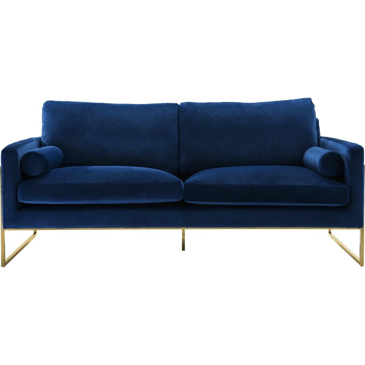 Meridian Furniture Mila Navy Velvet Sofa-Minimal & Modern