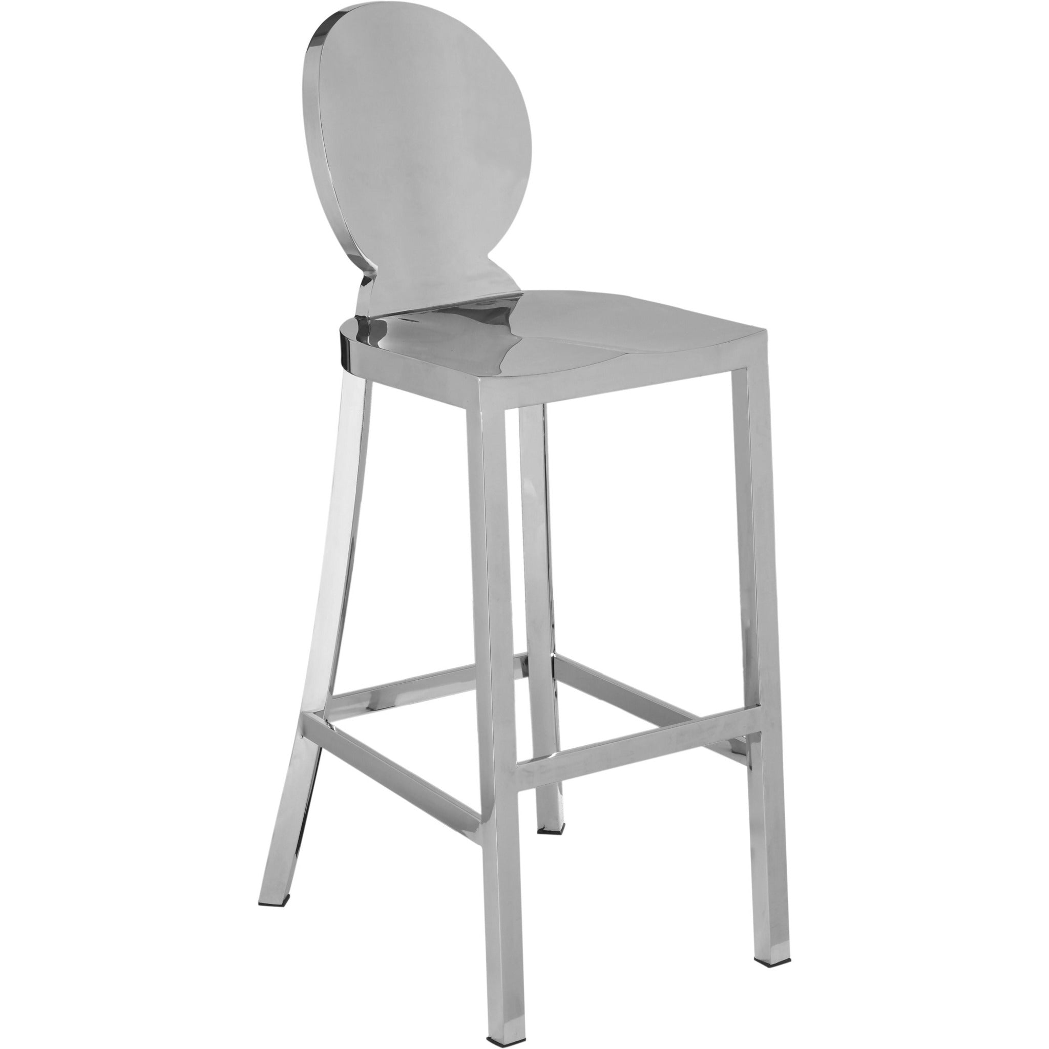 Meridian Furniture Maddox Chrome Stool-Minimal & Modern