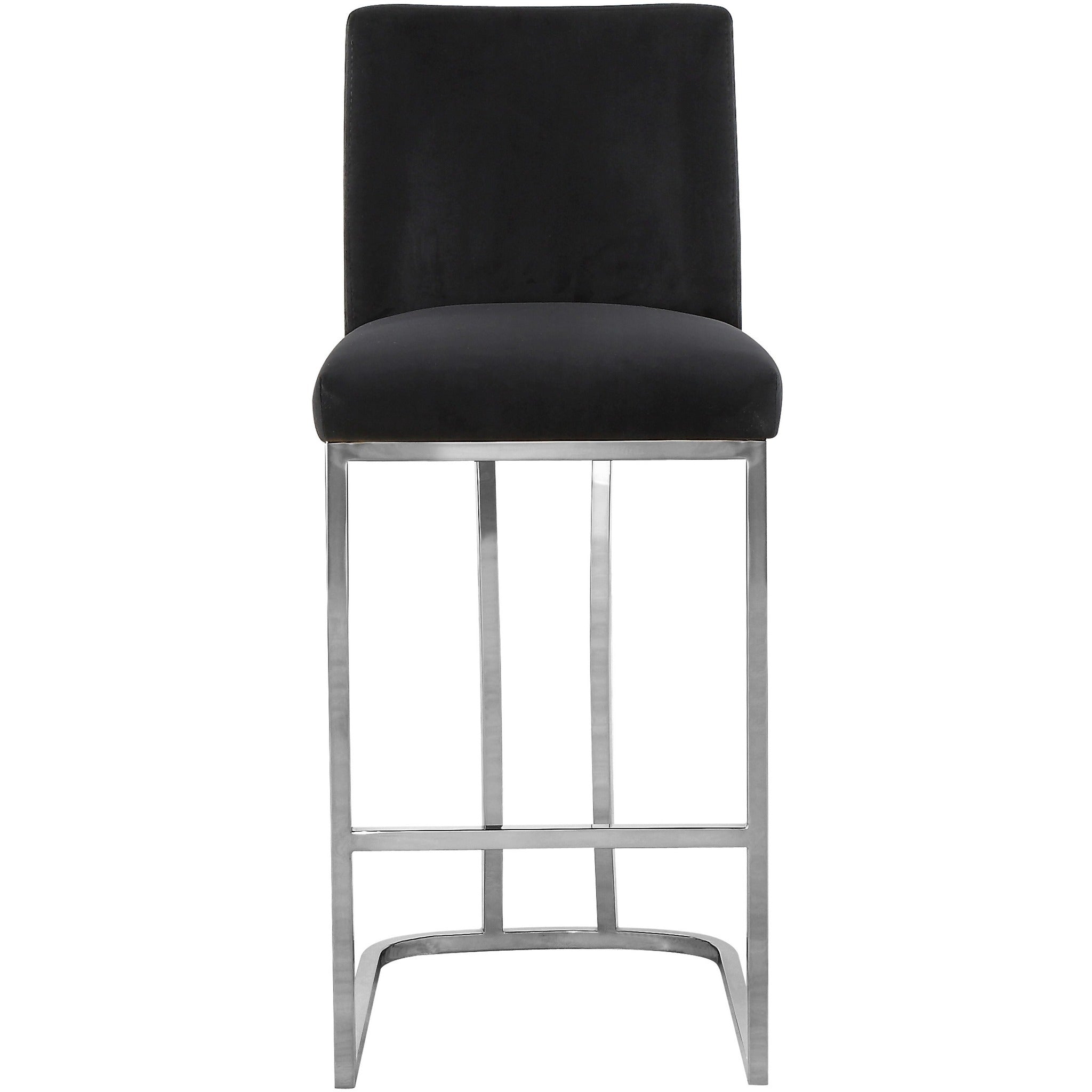 Meridian Furniture Heidi Black Velvet Stool-Minimal & Modern