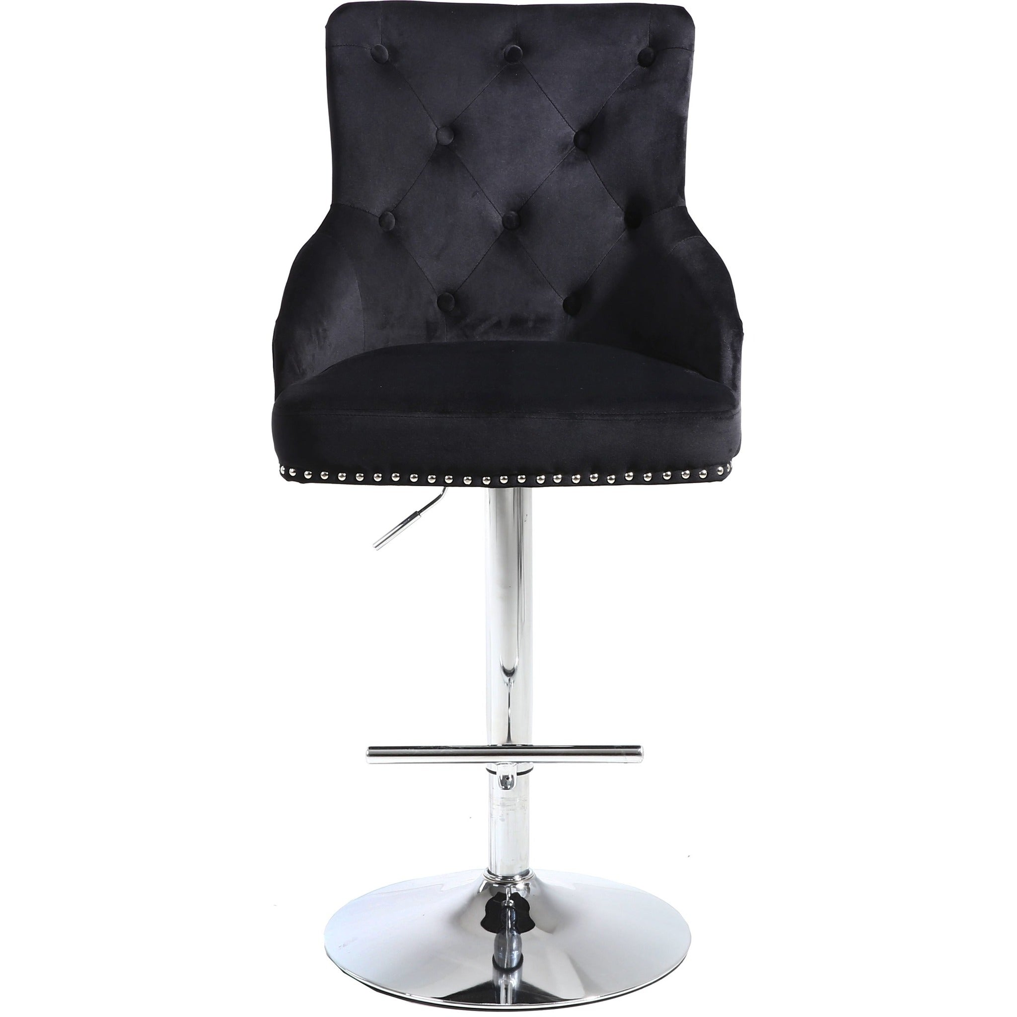 Meridian Furniture Claude Black Velvet Adjustable Stool-Minimal & Modern