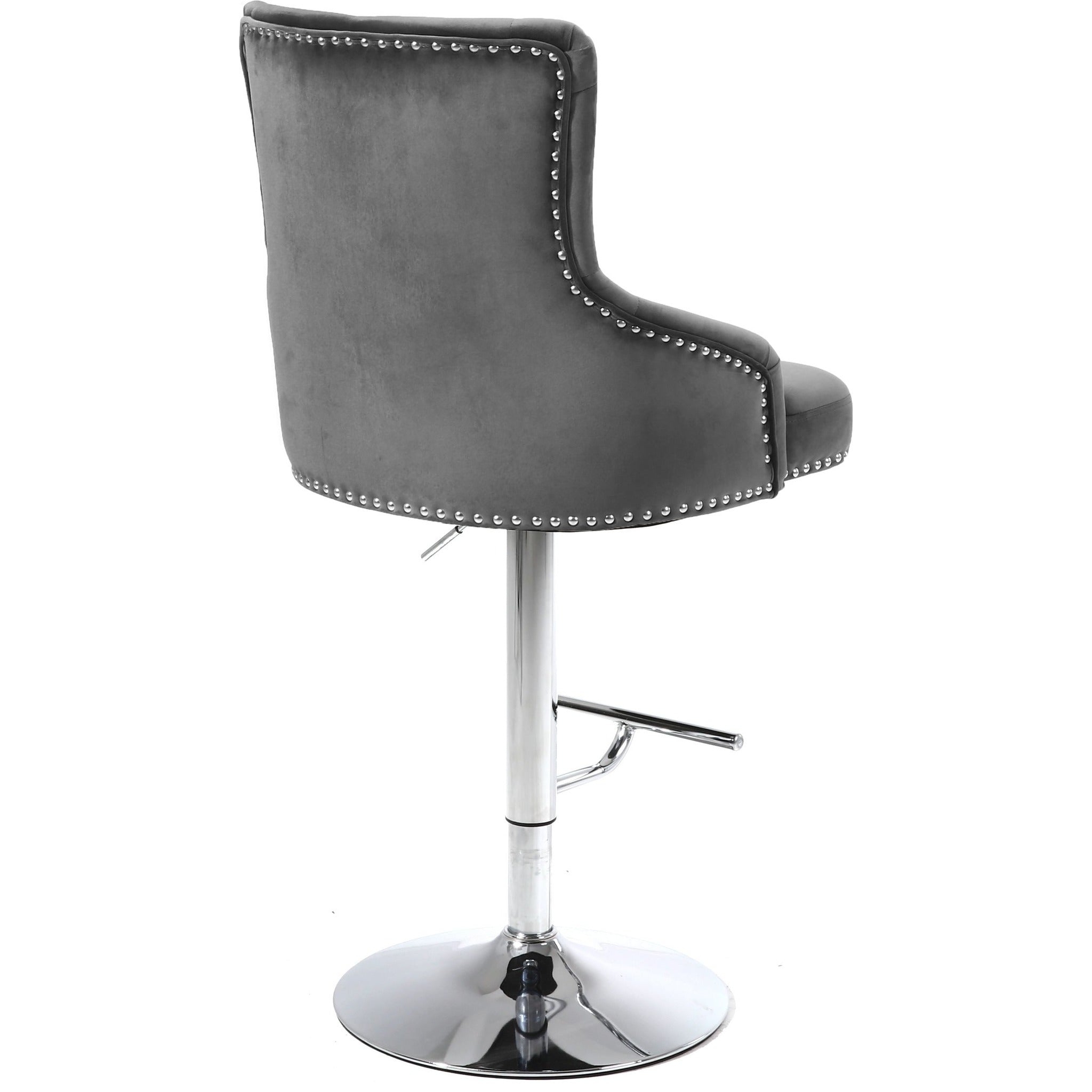 Meridian Furniture Claude Grey Velvet Adjustable Stool-Minimal & Modern