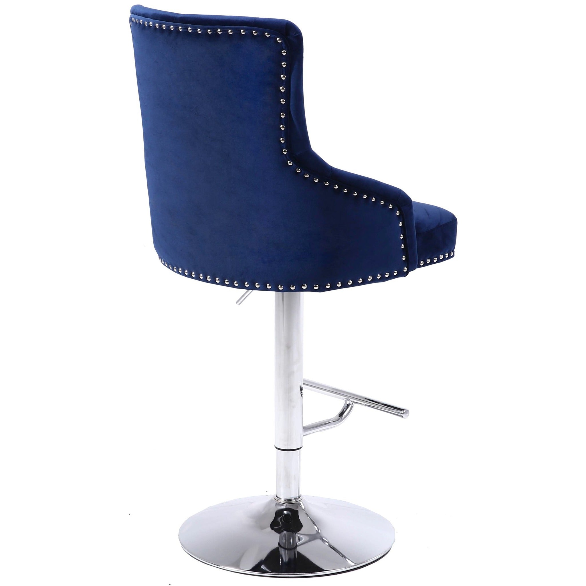 Meridian Furniture Claude Navy Velvet Adjustable Stool-Minimal & Modern