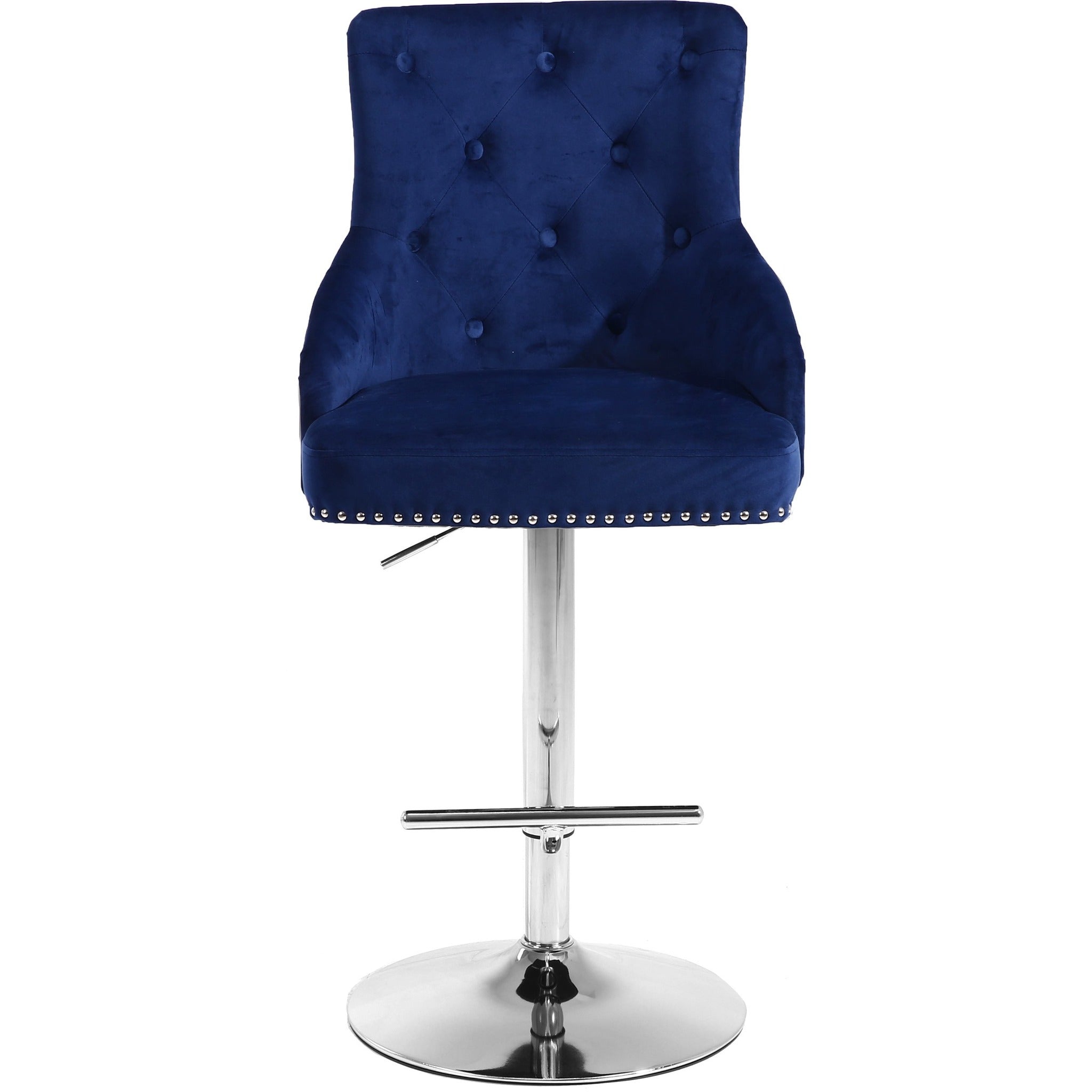 Meridian Furniture Claude Navy Velvet Adjustable Stool-Minimal & Modern