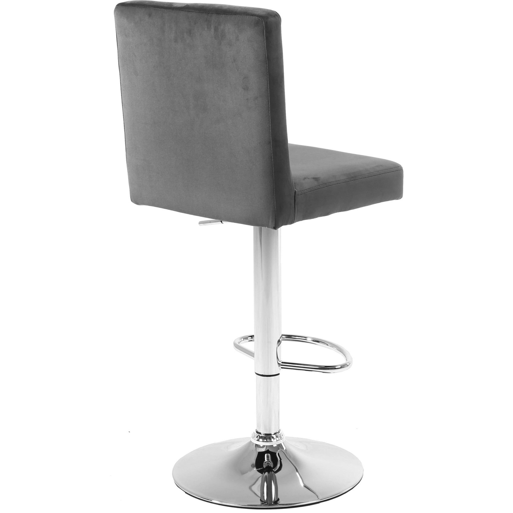 Meridian Furniture Joel Grey Velvet Adjustable Stool-Minimal & Modern