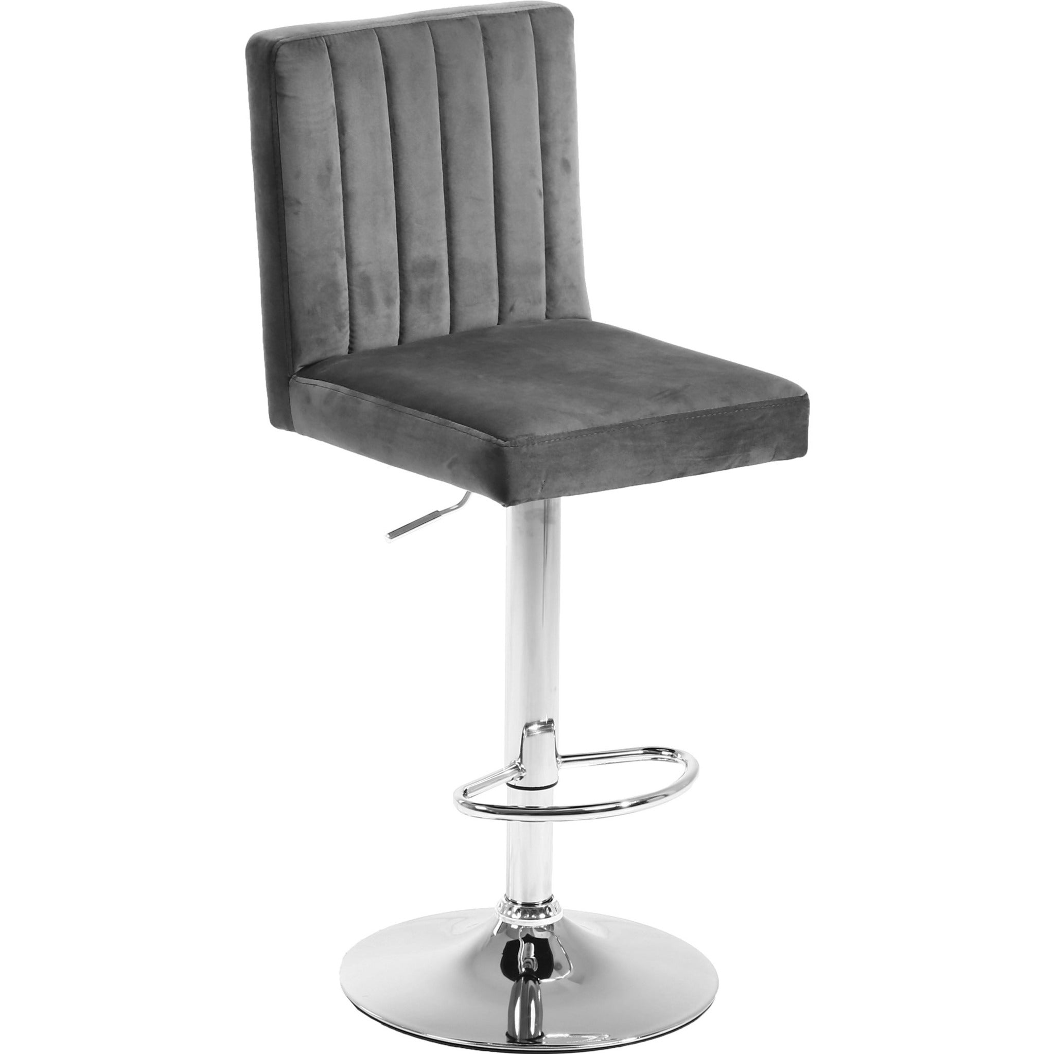 Meridian Furniture Joel Grey Velvet Adjustable Stool-Minimal & Modern