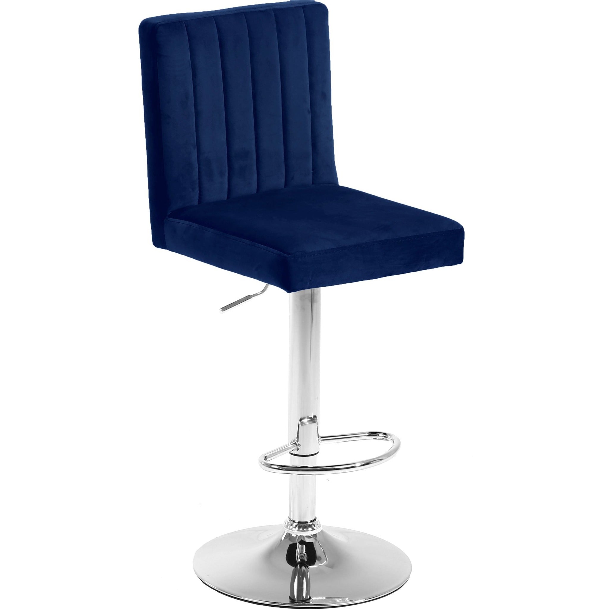 Meridian Furniture Joel Navy Velvet Adjustable Stool-Minimal & Modern