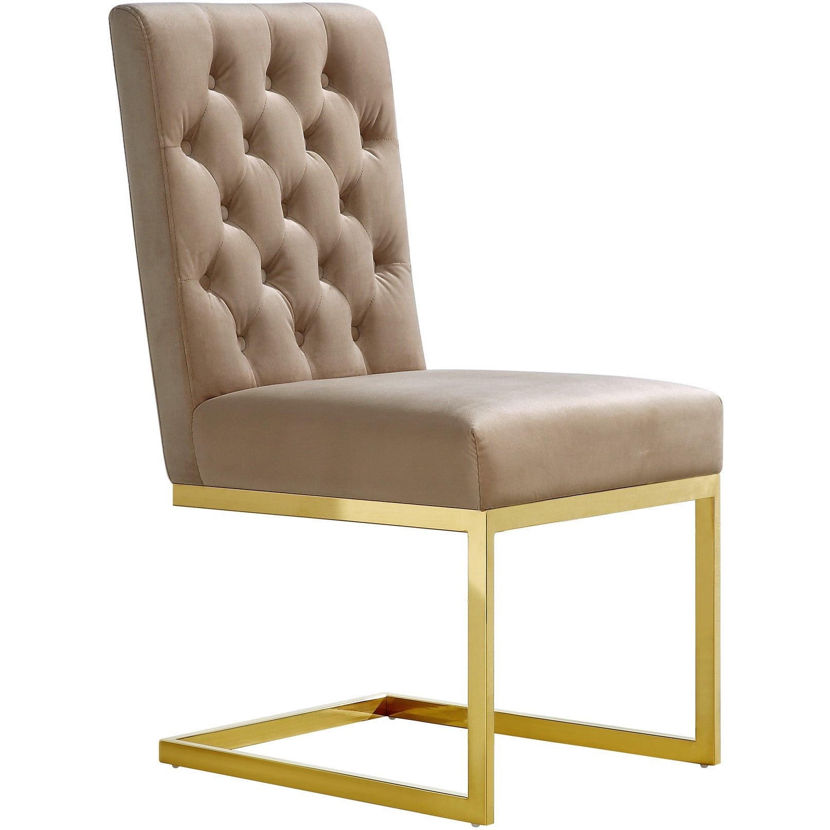 Meridian Furniture Cameron Beige Velvet Dining Chair-Minimal & Modern