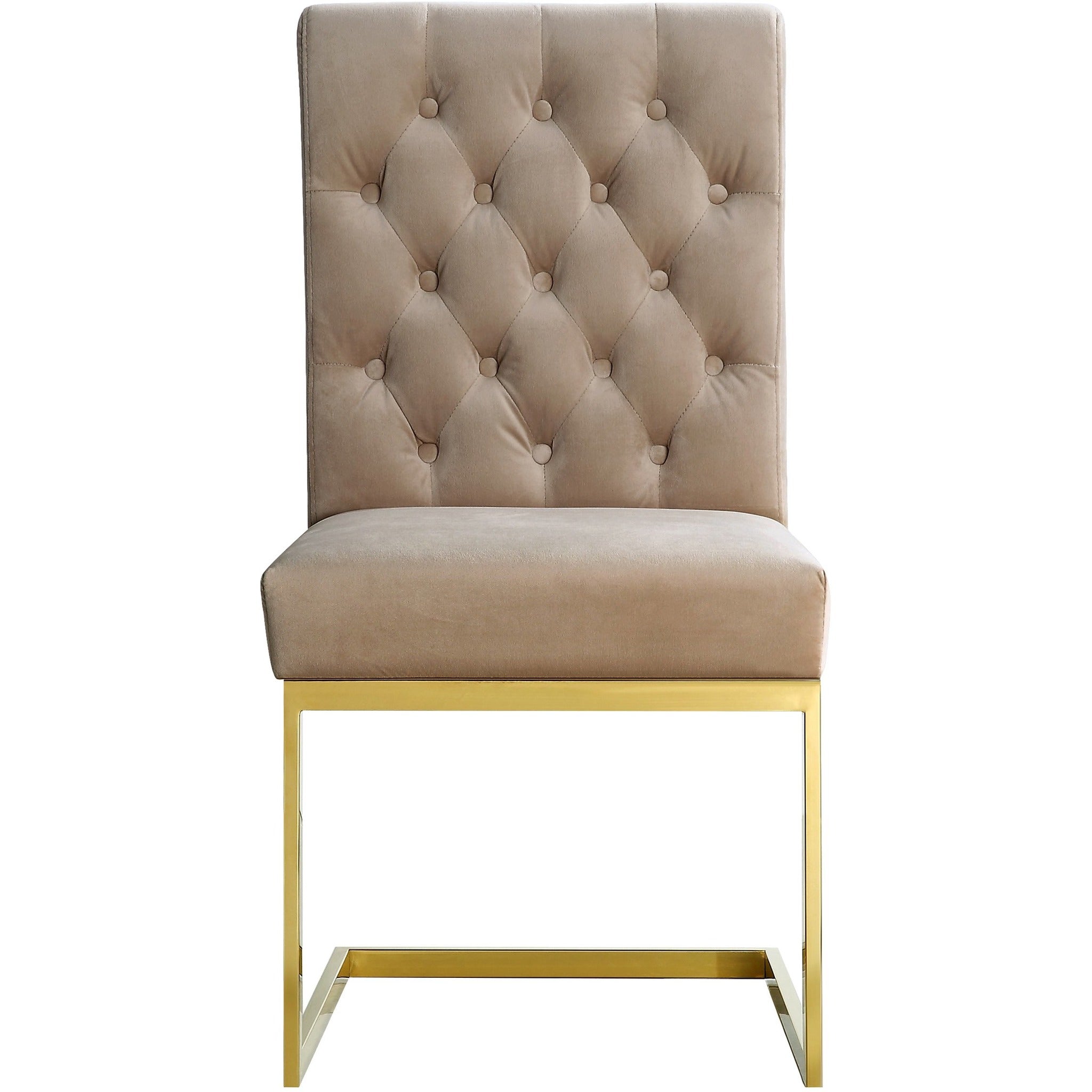 Meridian Furniture Cameron Beige Velvet Dining Chair-Minimal & Modern