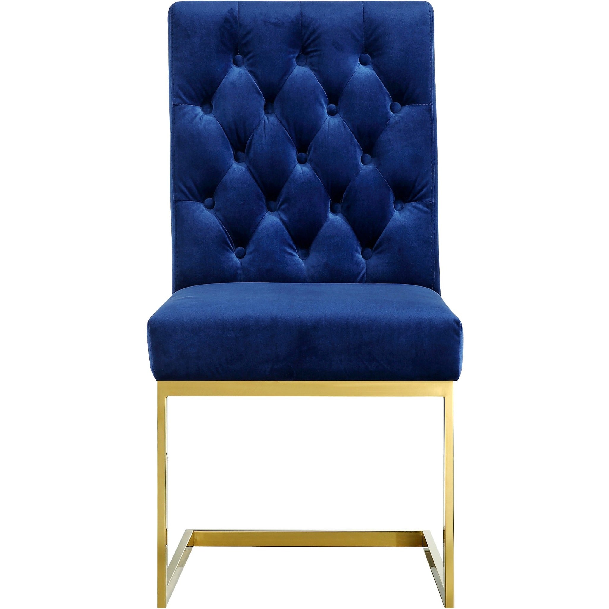 Meridian Furniture Cameron Navy Velvet Dining Chair-Minimal & Modern