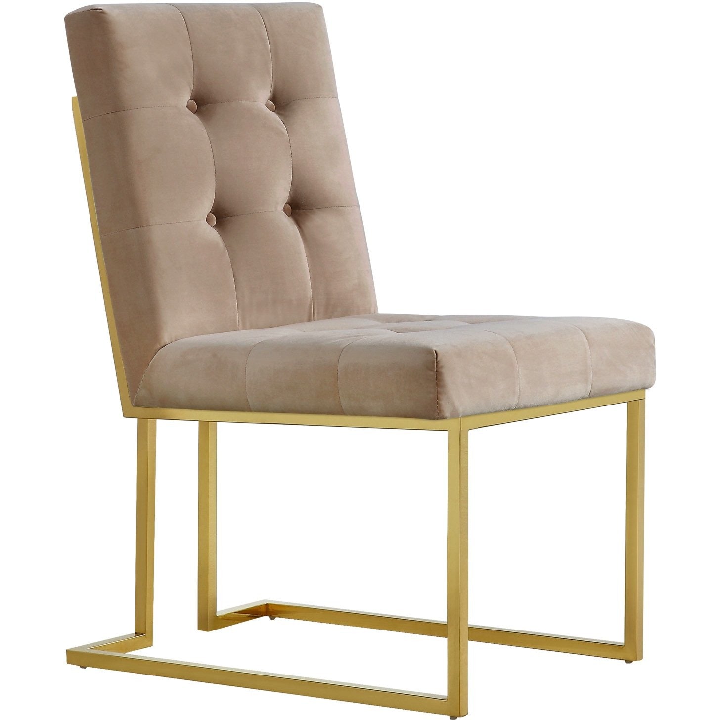 Meridian Furniture Pierre Beige Velvet Dining Chair-Minimal & Modern