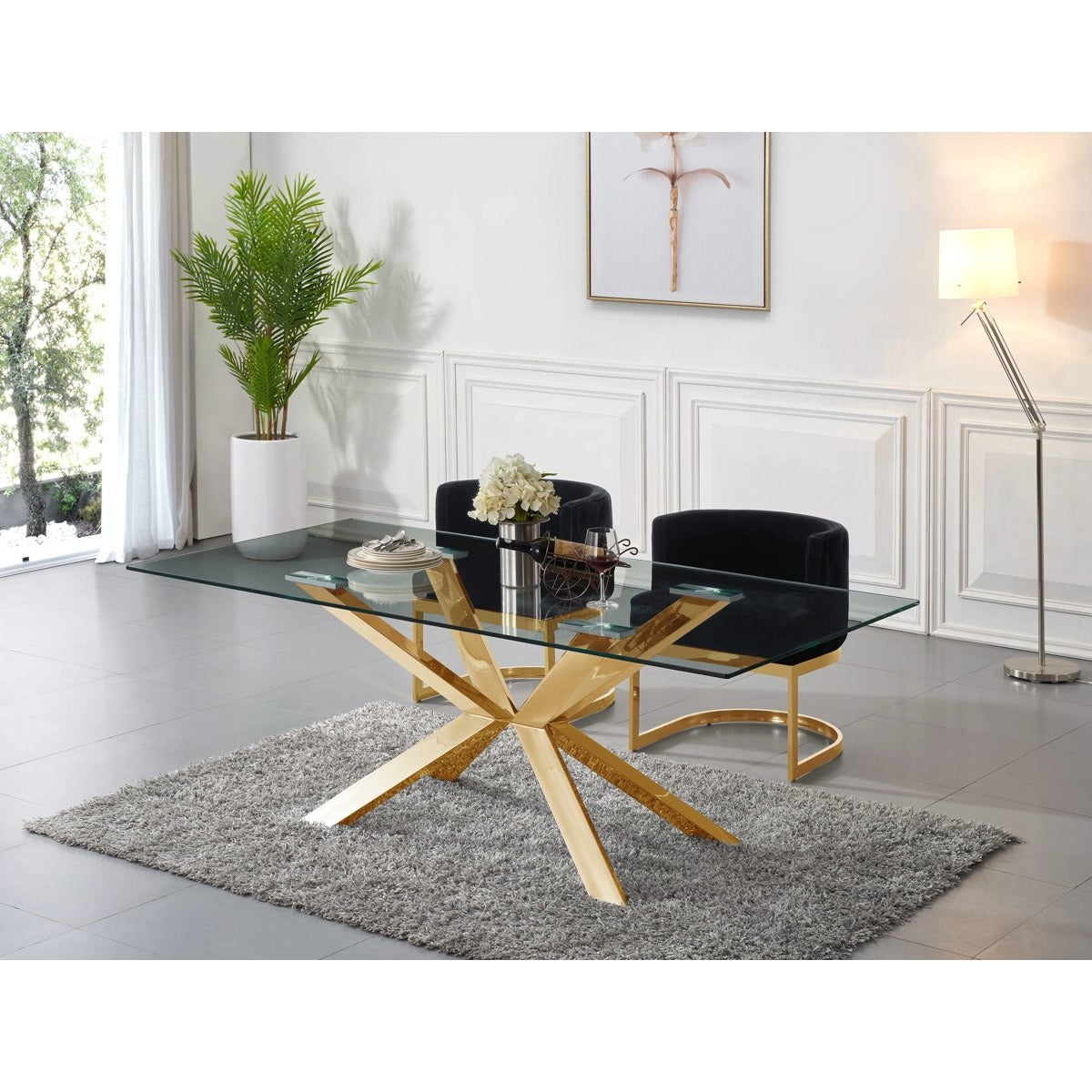 Meridian Furniture Capri Gold Dining Table-Minimal & Modern