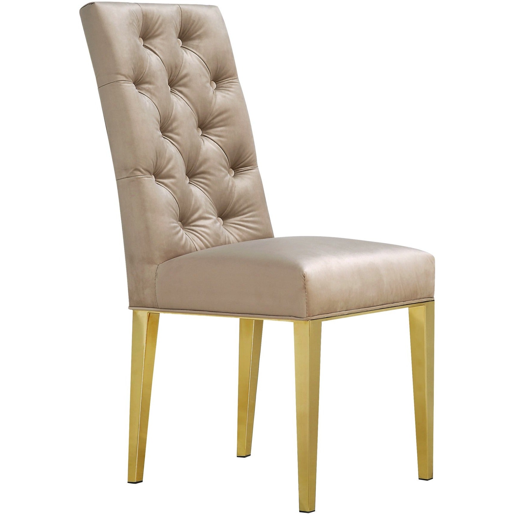 Meridian Furniture Capri Beige Velvet Dining Chair-Minimal & Modern