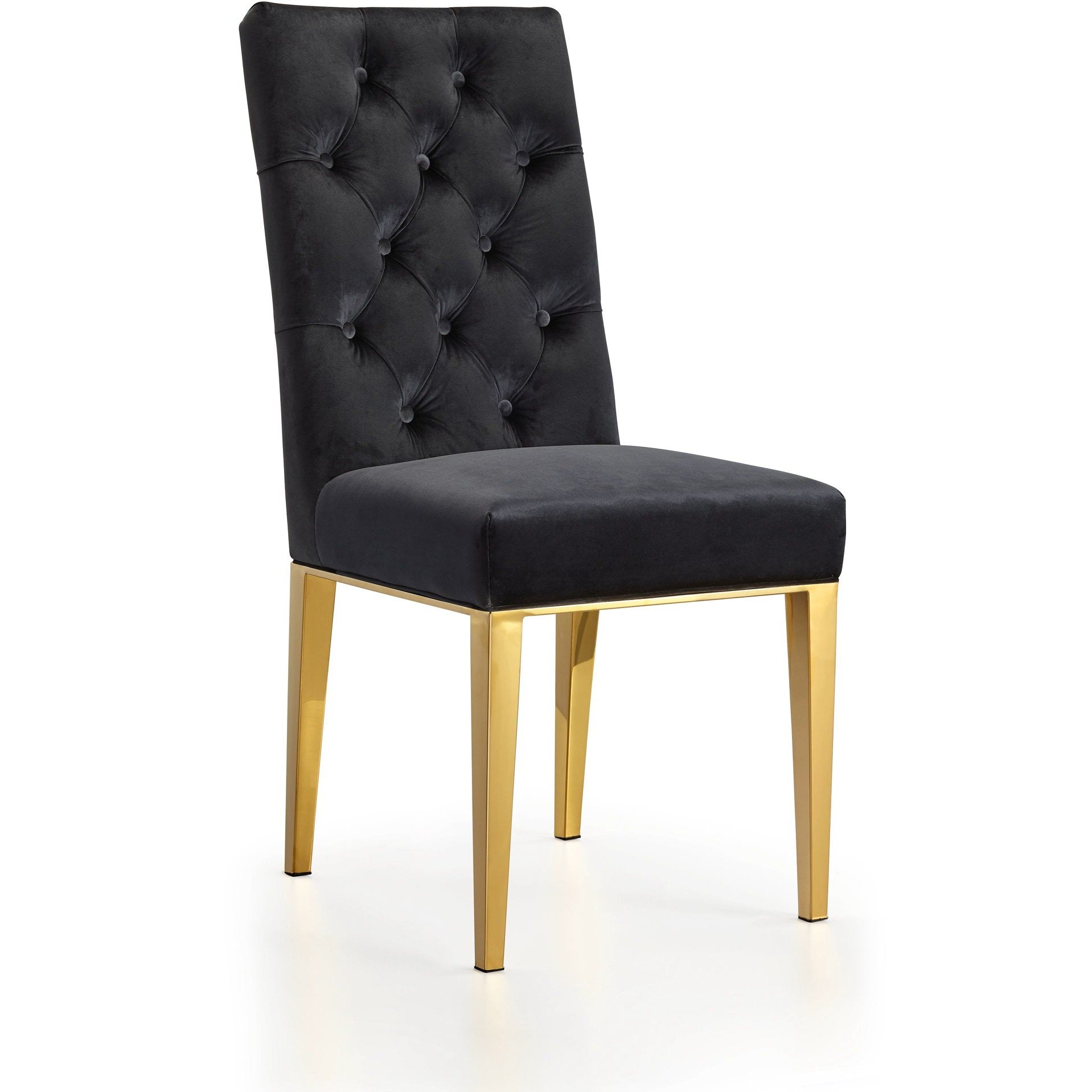 Meridian Furniture Capri Black Velvet Dining Chair-Minimal & Modern