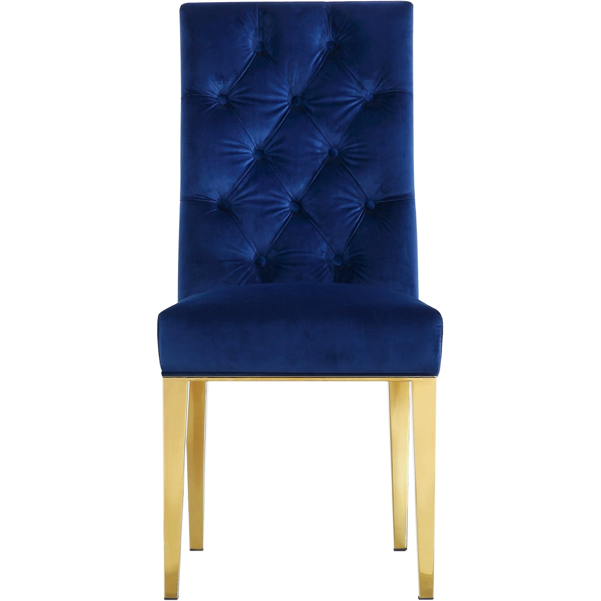 Meridian Furniture Capri Navy Velvet Dining Chair-Minimal & Modern