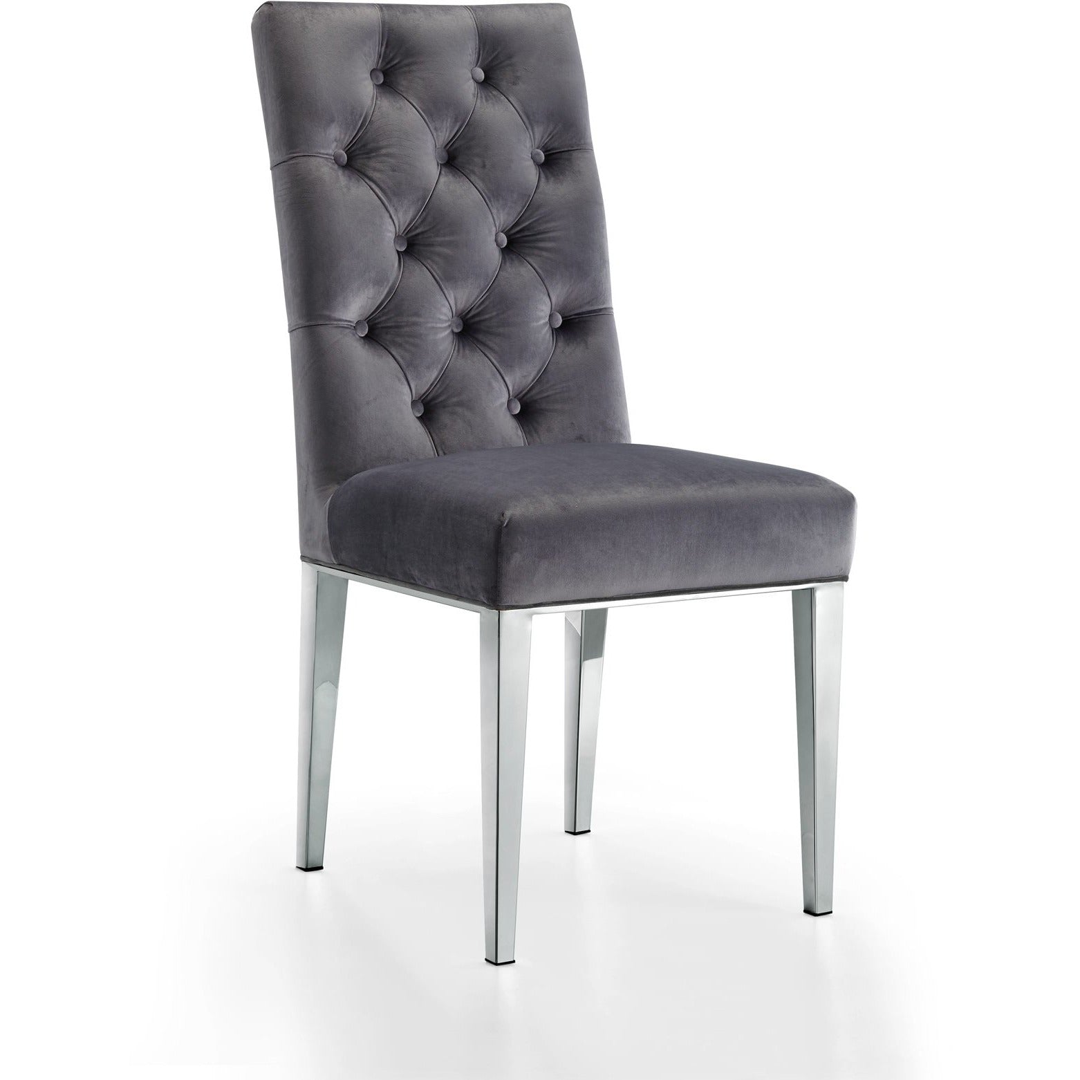 Meridian Furniture Juno Grey Velvet Dining Chair-Minimal & Modern