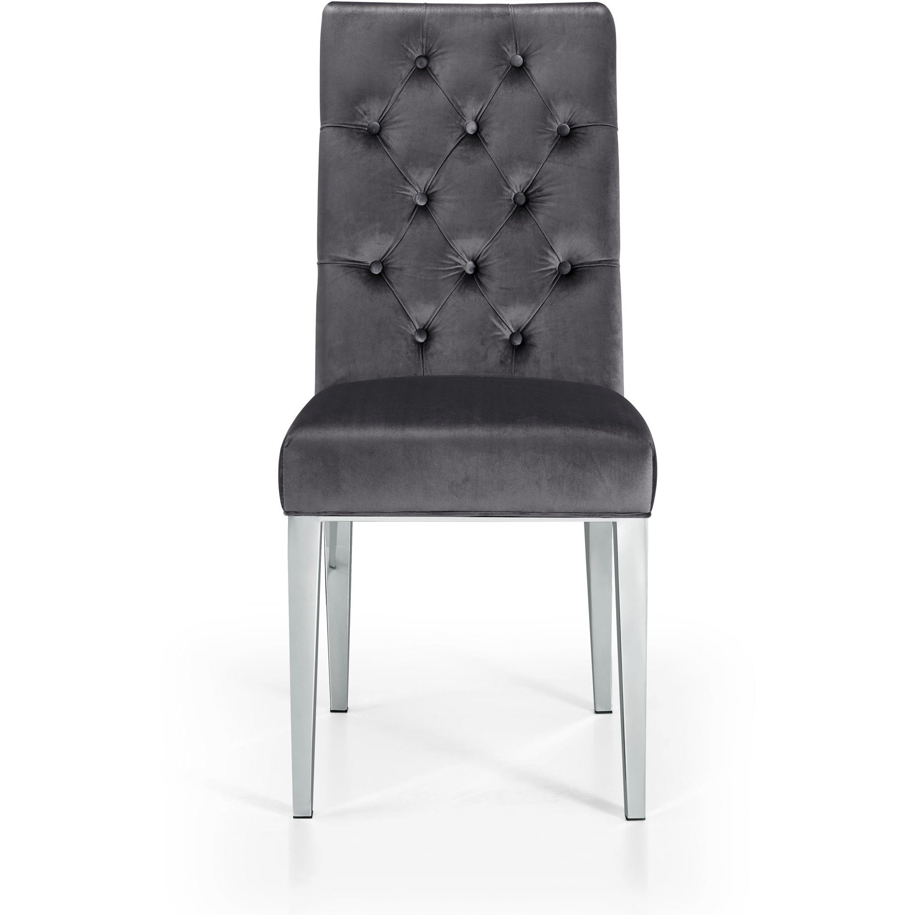 Meridian Furniture Juno Grey Velvet Dining Chair-Minimal & Modern