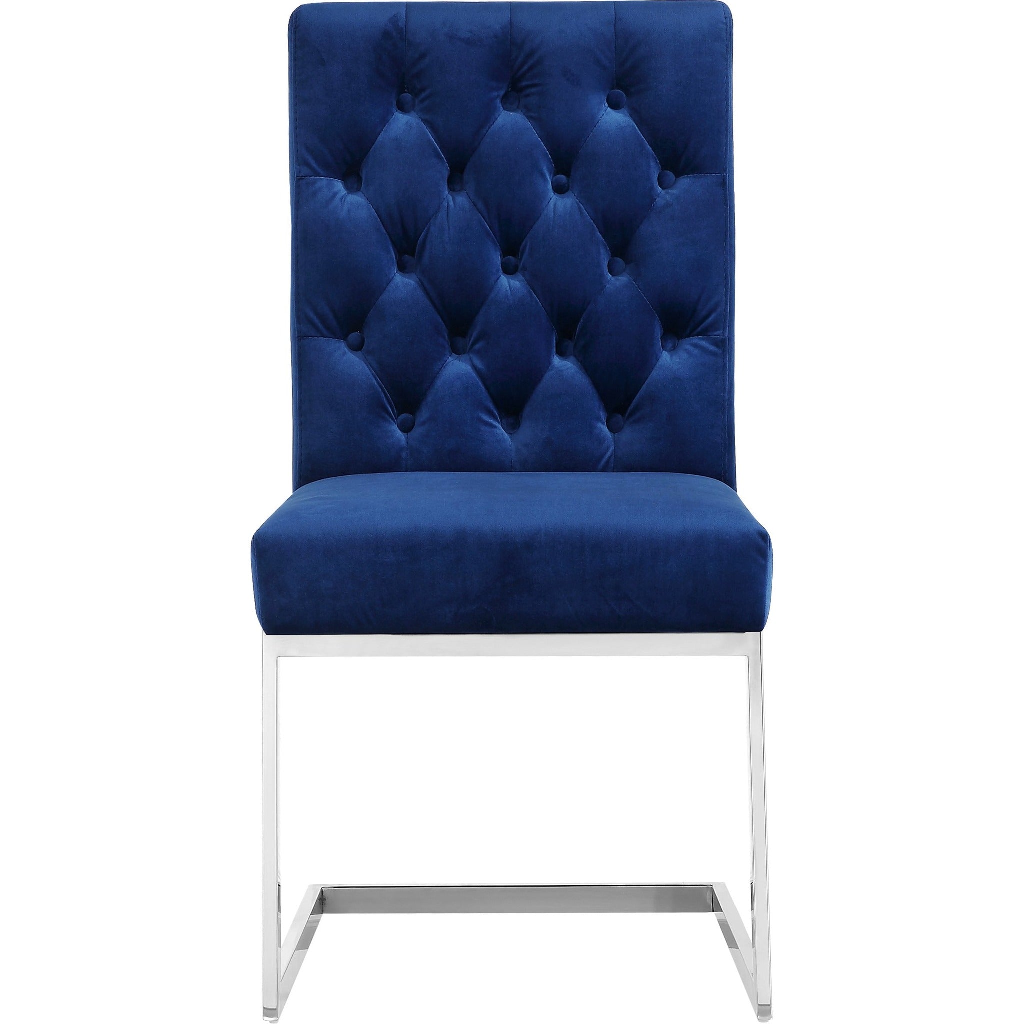 Meridian Furniture Carlton Navy Velvet Dining Chair-Minimal & Modern