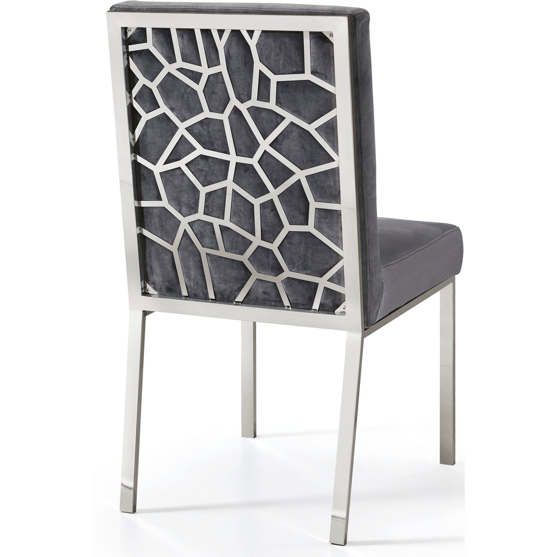 Meridian Furniture Opal Grey Velvet Dining Chair-Minimal & Modern